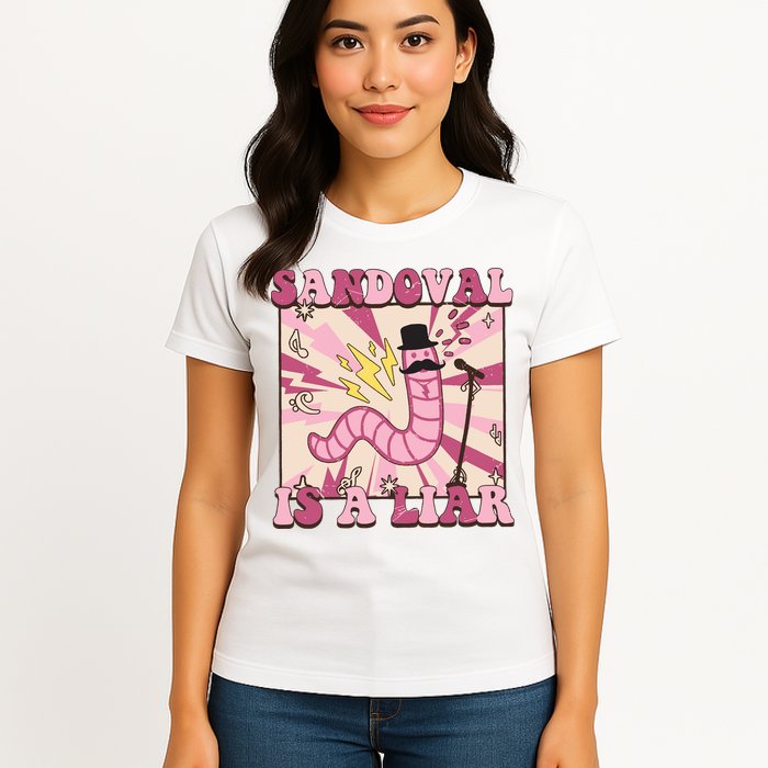 Retro Sandovals A Liar Worm With A Mustache Womens T-Shirt