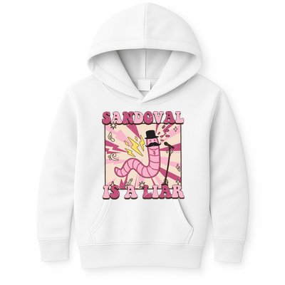 Retro Sandovals A Liar Worm With A Mustache Kids Hoodie