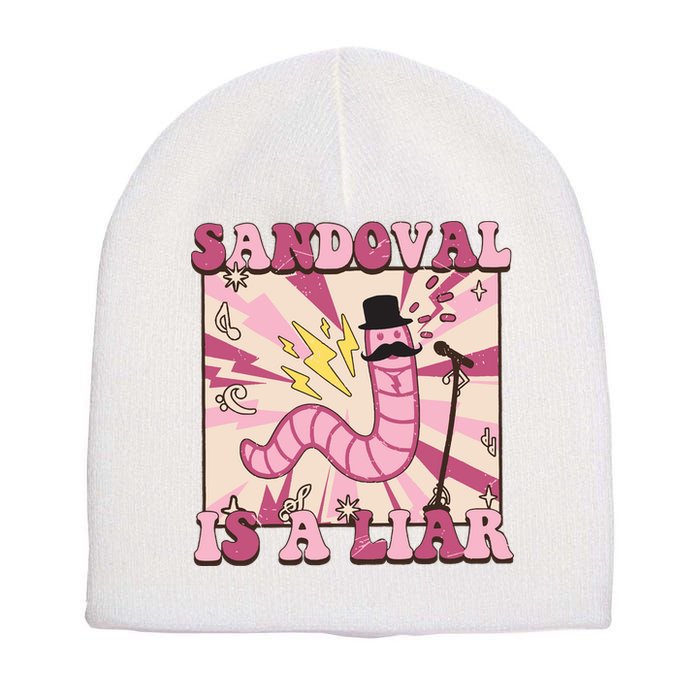 Retro Sandovals A Liar Worm With A Mustache Short Acrylic Beanie