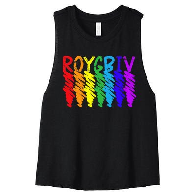 Roygbiv Sketchy Art Teacher Artist Painter Painting Women's Racerback Cropped Tank