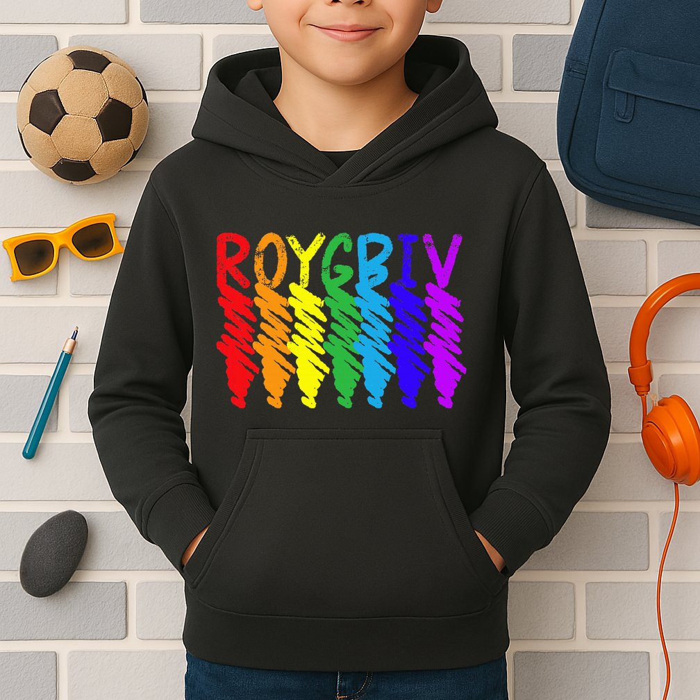 Roygbiv Sketchy Art Teacher Artist Painter Painting Kids Hoodie