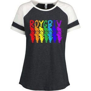 Roygbiv Sketchy Art Teacher Artist Painter Painting Enza Ladies Jersey Colorblock Tee