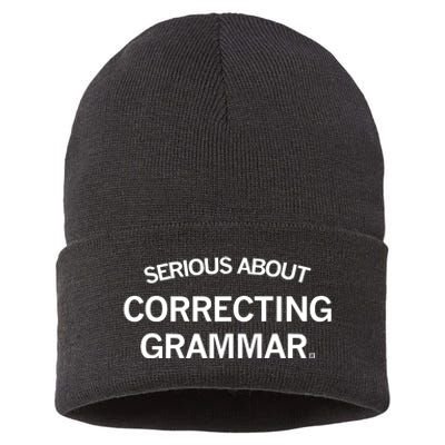 Raygunsite Serious About Correcting Grammar Sustainable Knit Beanie