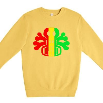 RASTA SKULL AND CROSSBONES Reggae Dub Club Rave Premium Crewneck Sweatshirt