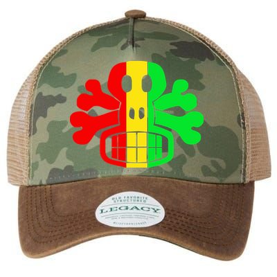 RASTA SKULL AND CROSSBONES Reggae Dub Club Rave Legacy Tie Dye Trucker Hat
