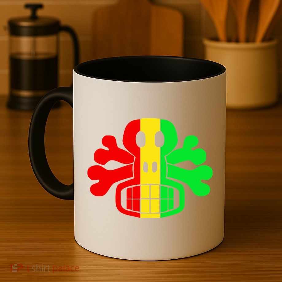 RASTA SKULL AND CROSSBONES Reggae Dub Club Rave Mug