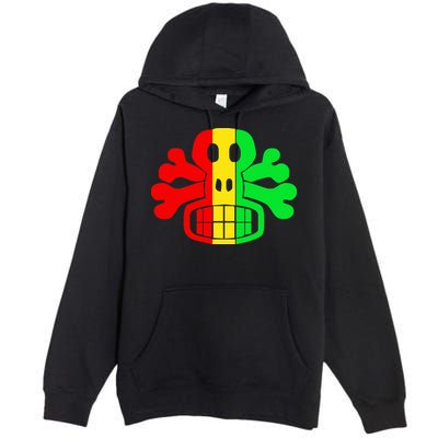 RASTA SKULL AND CROSSBONES Reggae Dub Club Rave Premium Pullover Hoodie