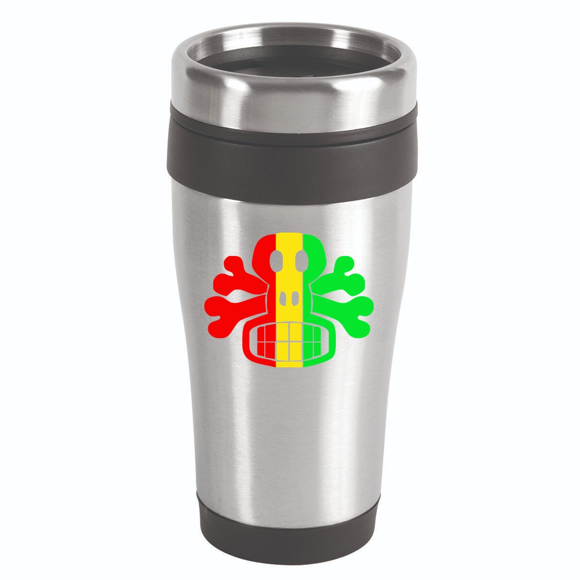 RASTA SKULL AND CROSSBONES Reggae Dub Club Rave 16oz Travel Tumbler