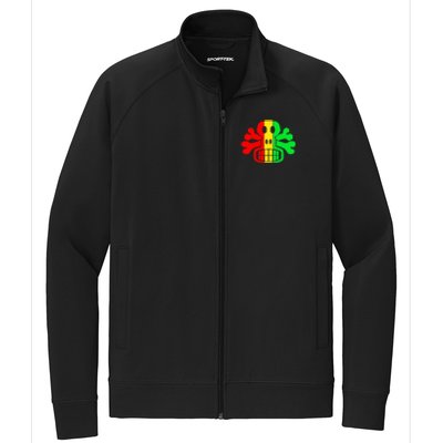 RASTA SKULL AND CROSSBONES Reggae Dub Club Rave Stretch Full-Zip Cadet Jacket