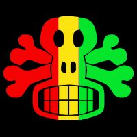 RASTA SKULL AND CROSSBONES Reggae Dub Club Rave Cropped Pullover Crew