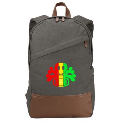 RASTA SKULL AND CROSSBONES Reggae Dub Club Rave Cotton Canvas Backpack