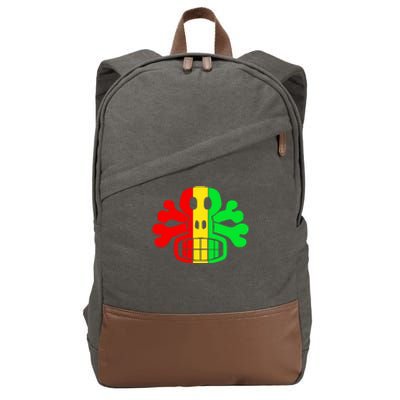 RASTA SKULL AND CROSSBONES Reggae Dub Club Rave Cotton Canvas Backpack