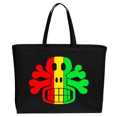 RASTA SKULL AND CROSSBONES Reggae Dub Club Rave Cotton Canvas Jumbo Tote