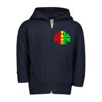 RASTA SKULL AND CROSSBONES Reggae Dub Club Rave Toddler Zip Fleece Hoodie