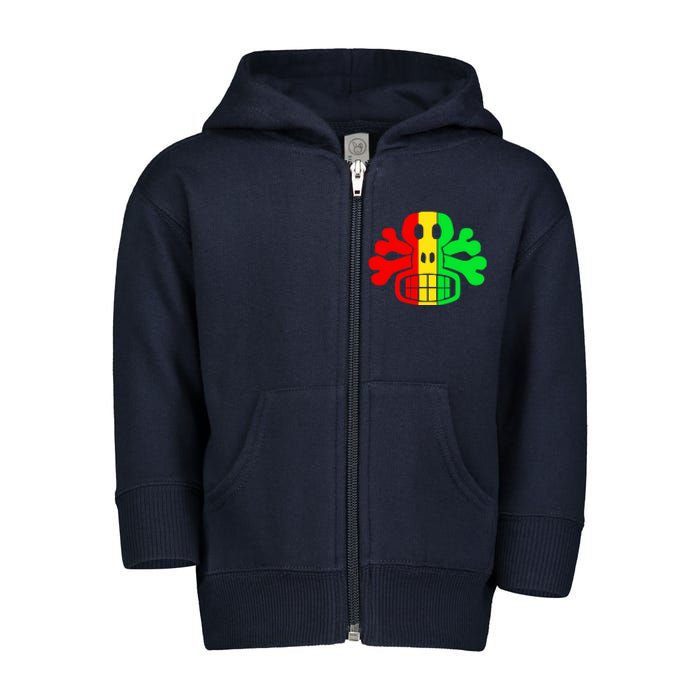 RASTA SKULL AND CROSSBONES Reggae Dub Club Rave Toddler Zip Fleece Hoodie