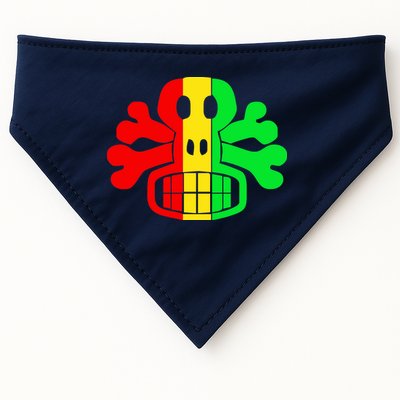 RASTA SKULL AND CROSSBONES Reggae Dub Club Rave USA-Made Doggie Bandana