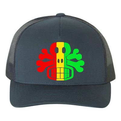 RASTA SKULL AND CROSSBONES Reggae Dub Club Rave Yupoong Adult 5-Panel Trucker Hat