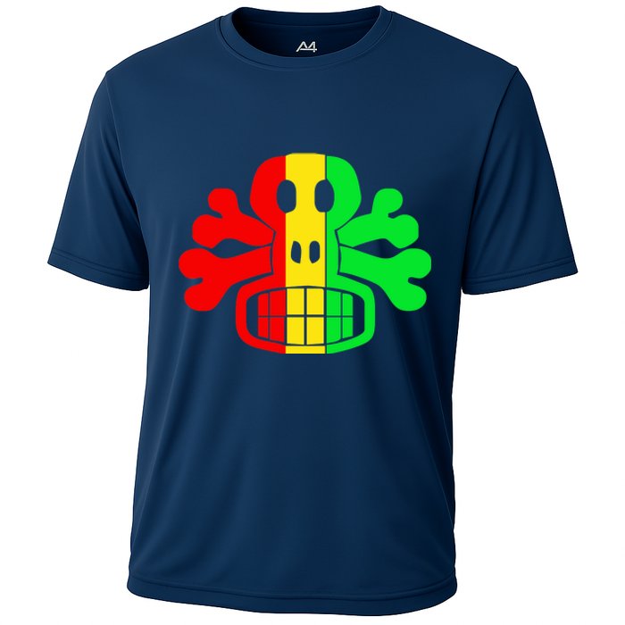 RASTA SKULL AND CROSSBONES Reggae Dub Club Rave Cooling Performance Crew T-Shirt