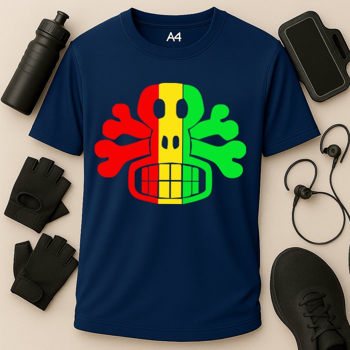 RASTA SKULL AND CROSSBONES Reggae Dub Club Rave Performance Shirt
