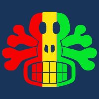 RASTA SKULL AND CROSSBONES Reggae Dub Club Rave Performance Shirt