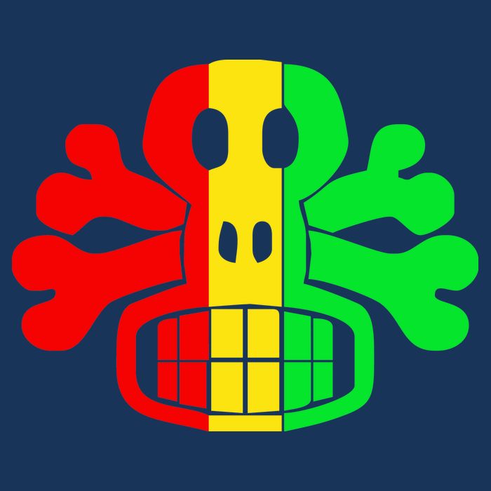 RASTA SKULL AND CROSSBONES Reggae Dub Club Rave Performance Shirt