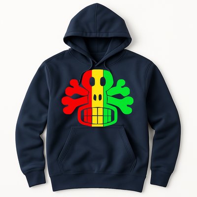 RASTA SKULL AND CROSSBONES Reggae Dub Club Rave Hoodie