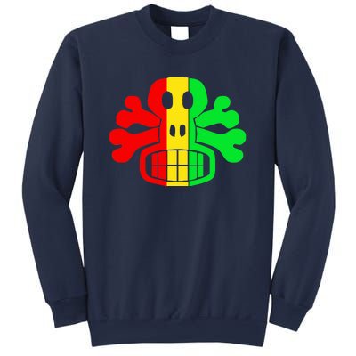 RASTA SKULL AND CROSSBONES Reggae Dub Club Rave Sweatshirt