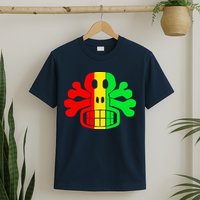 RASTA SKULL AND CROSSBONES Reggae Dub Club Rave T-Shirt