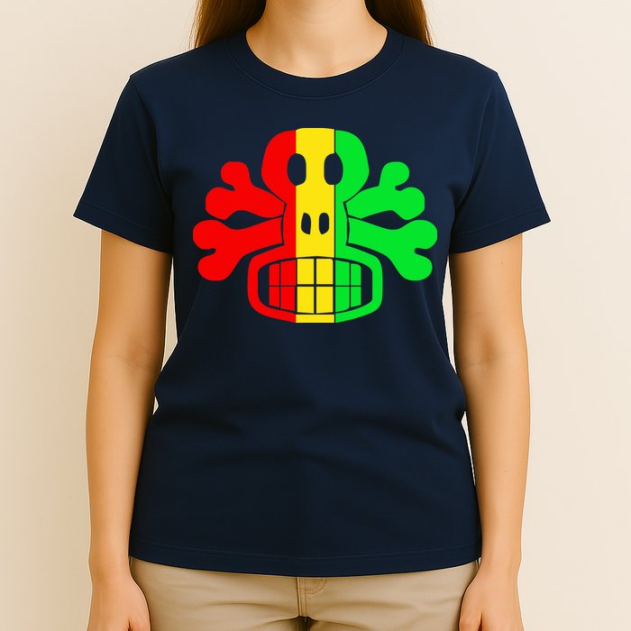 RASTA SKULL AND CROSSBONES Reggae Dub Club Rave T-Shirt