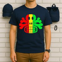 RASTA SKULL AND CROSSBONES Reggae Dub Club Rave T-Shirt