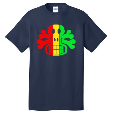 RASTA SKULL AND CROSSBONES Reggae Dub Club Rave Tall T-Shirt