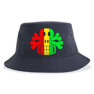 RASTA SKULL AND CROSSBONES Reggae Dub Club Rave Sustainable Bucket Hat