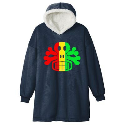 RASTA SKULL AND CROSSBONES Reggae Dub Club Rave Hooded Wearable Blanket