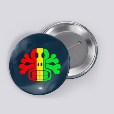 RASTA SKULL AND CROSSBONES Reggae Dub Club Rave Button