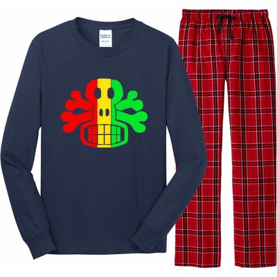 RASTA SKULL AND CROSSBONES Reggae Dub Club Rave Long Sleeve Pajama Set