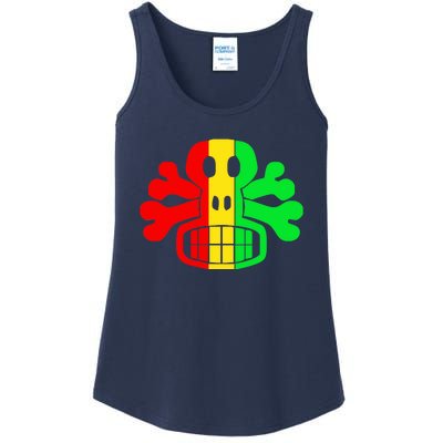 RASTA SKULL AND CROSSBONES Reggae Dub Club Rave Ladies Essential Tank