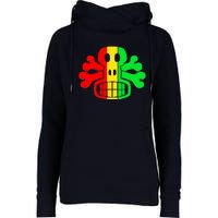 RASTA SKULL AND CROSSBONES Reggae Dub Club Rave Womens Funnel Neck Pullover Hood