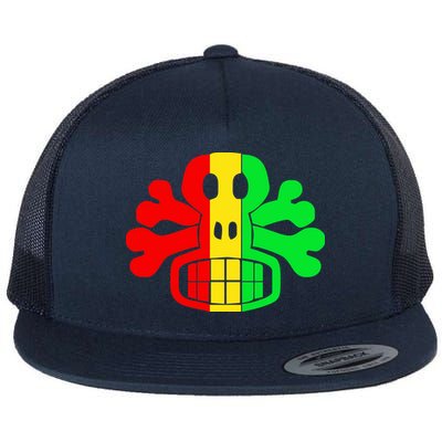 RASTA SKULL AND CROSSBONES Reggae Dub Club Rave Flatbill Hat
