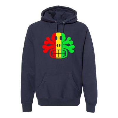 RASTA SKULL AND CROSSBONES Reggae Dub Club Rave Premium Hoodie