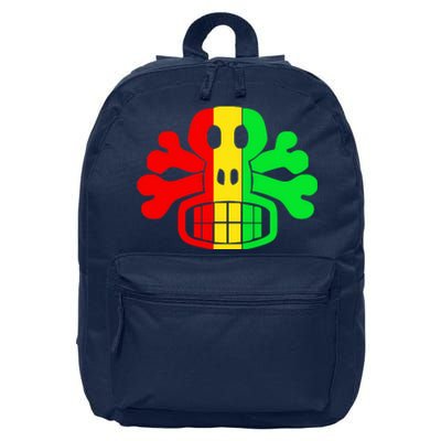 RASTA SKULL AND CROSSBONES Reggae Dub Club Rave 16 in Basic Backpack