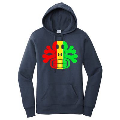 RASTA SKULL AND CROSSBONES Reggae Dub Club Rave Women's Pullover Hoodie