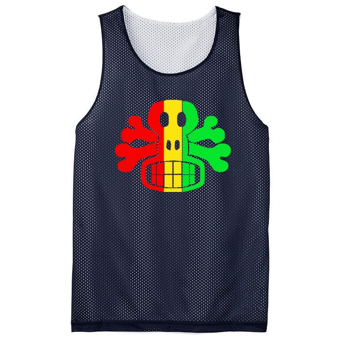 RASTA SKULL AND CROSSBONES Reggae Dub Club Rave Mesh Reversible Basketball Jersey Tank