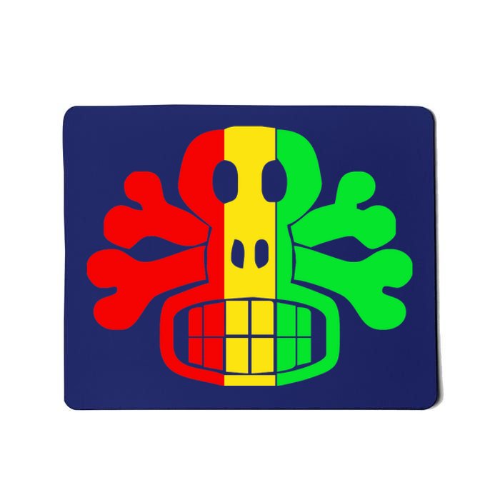 RASTA SKULL AND CROSSBONES Reggae Dub Club Rave Mousepad