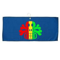 RASTA SKULL AND CROSSBONES Reggae Dub Club Rave Large Microfiber Waffle Golf Towel