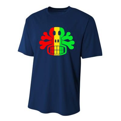 RASTA SKULL AND CROSSBONES Reggae Dub Club Rave Performance Sprint T-Shirt