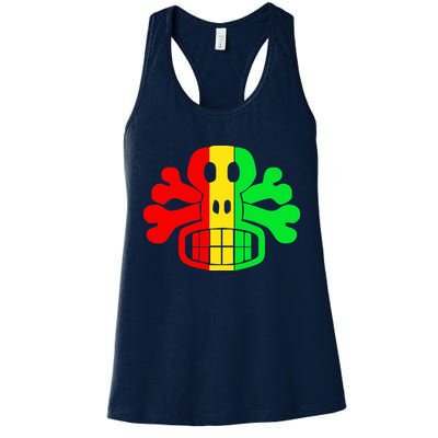 RASTA SKULL AND CROSSBONES Reggae Dub Club Rave Womens Tank Top