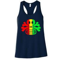 RASTA SKULL AND CROSSBONES Reggae Dub Club Rave Women's Racerback Tank