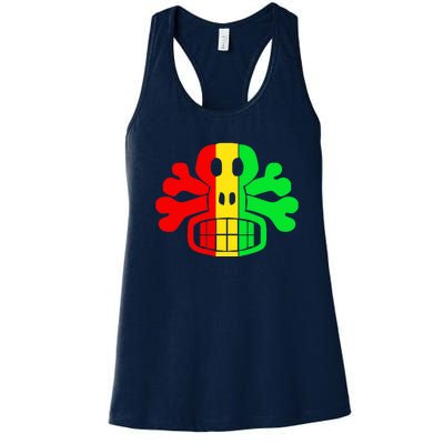 RASTA SKULL AND CROSSBONES Reggae Dub Club Rave Women's Racerback Tank