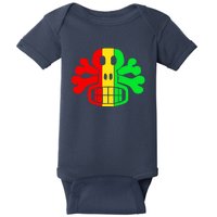 RASTA SKULL AND CROSSBONES Reggae Dub Club Rave Baby Bodysuit