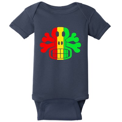 RASTA SKULL AND CROSSBONES Reggae Dub Club Rave Baby Bodysuit